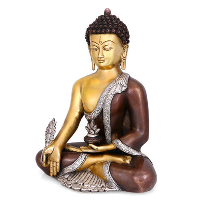 Handmade Large Sakyamuni Medicine Buddha Brass Idol 