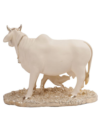 Resin Kamdhenu Cow and Calf Statue COAMAS101