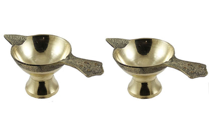 Traditional Brass Diya Oil Lamp For Home Puja & Arti Dfbs132-1