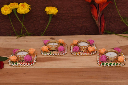 Flower Design Tealight Candle Holder (Set Of 2) Dfms233-2