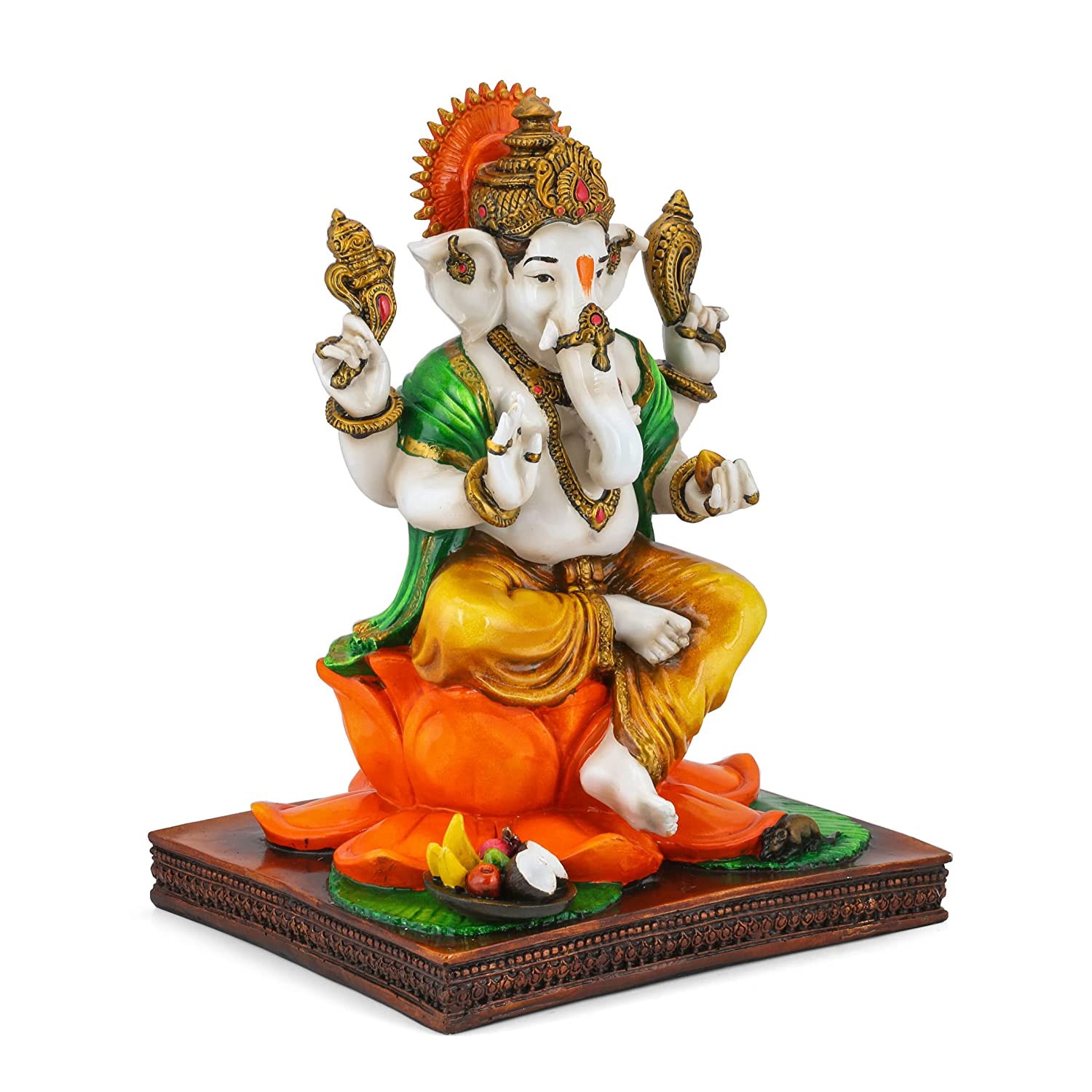 Large Ganesh Idol on Lotus for Home & Temple Puja