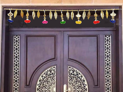 Leaf with Lamp Design Golden Bandarwal for Decoration