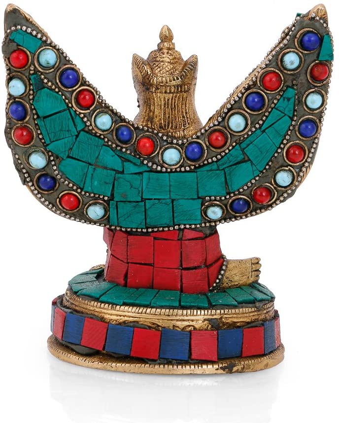 God Garuda Dev in Sitting Sculpture Brass Decorative Statue
