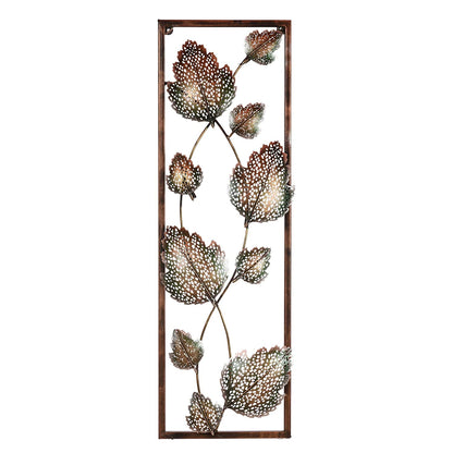 Metal Leaf Frame Mounted Wall Art Decor Showpiece 