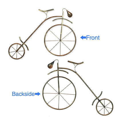 Metal Ancient Wheels Cycle Mounted Wall Hanging Showpiece Dfmw245