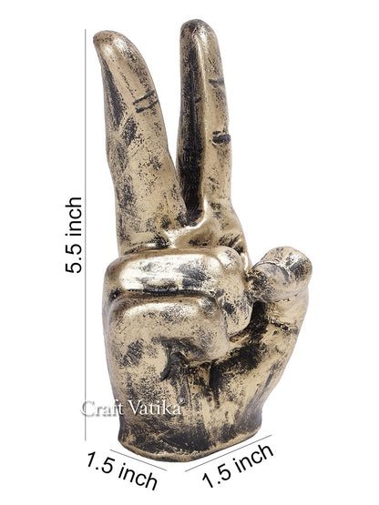 Hand Gesture of Victory Sign Polyresin Showpiece