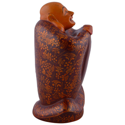 Smiling Wooden Buddha Statue for Home Decor & Gift