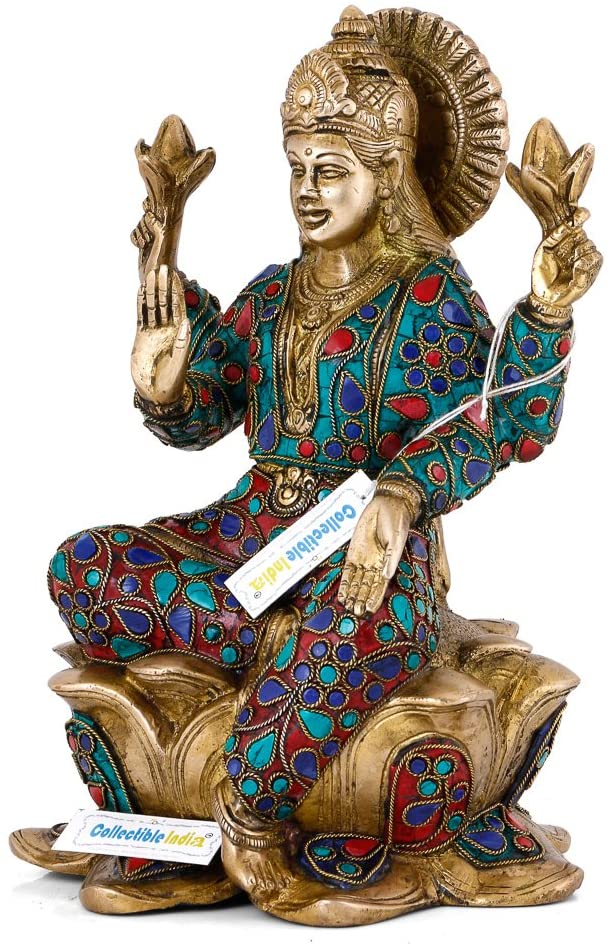Handcrafted Brass Statue of Lakshmi in sitting position Idol