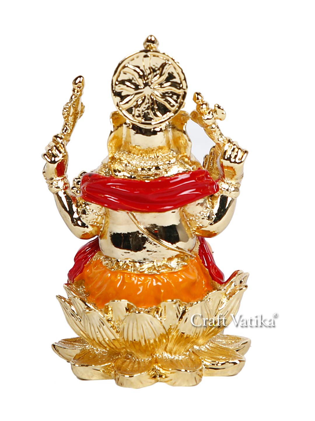 Gold Plated Idol of Ganesha Car Decorative Showpiece