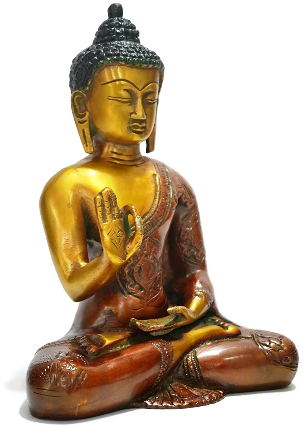 Brass Ashtamangala Buddha Idol Showpiece Statue Bbs298