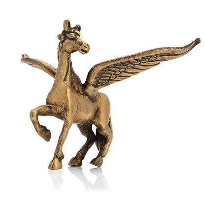 Brass Golden Flying Horse with Wings Decorative Showpiece
