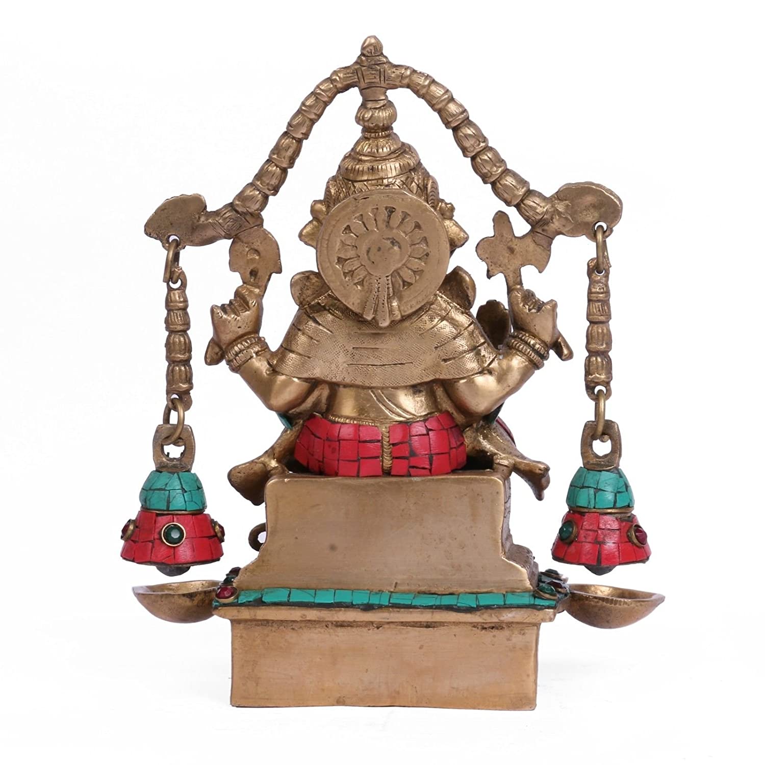 Ganesha Brass Idol Diya Oil Lamp Stand Showpiece 