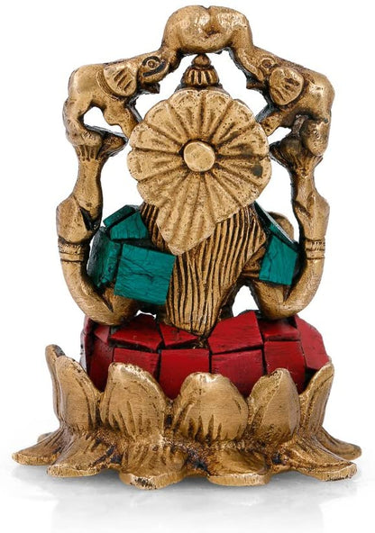 Handmade Lakshmi Idol Sitting on Lotus Decorative Showpiece