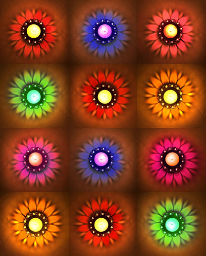 Set of 24 3D Reflection Diya for Diwali Decoration