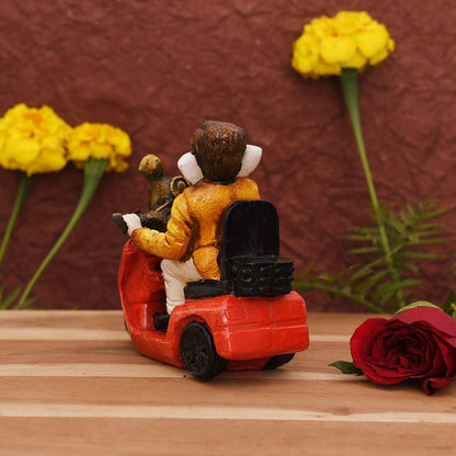 Ganesh On Scooter Statue Showpiece Gmas214