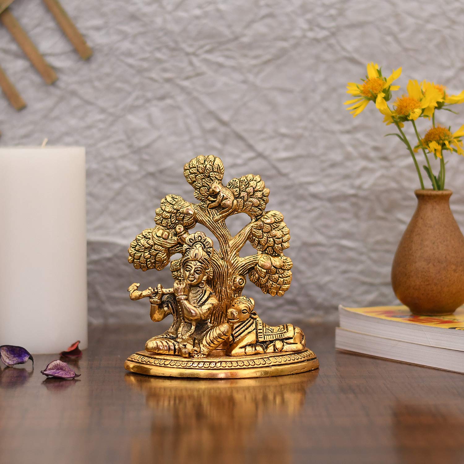 Krishna murti, krishna idol , krishna showpiece, krishna statue, brass krishna statue