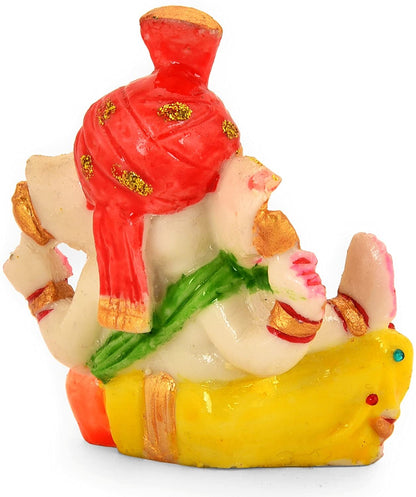 Lord Ganpati Small Poly-marble Car Dashboard Decor Idol