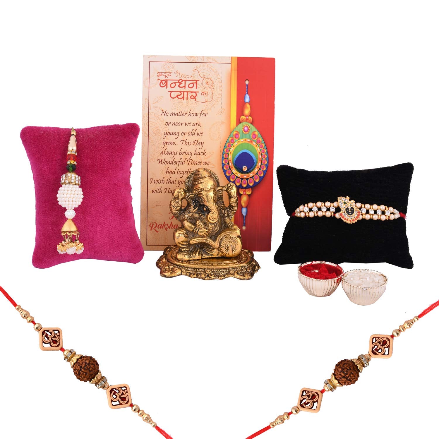 Rakhi Gift for Bhaiya Bhabhi with Lord Ganesha Idol