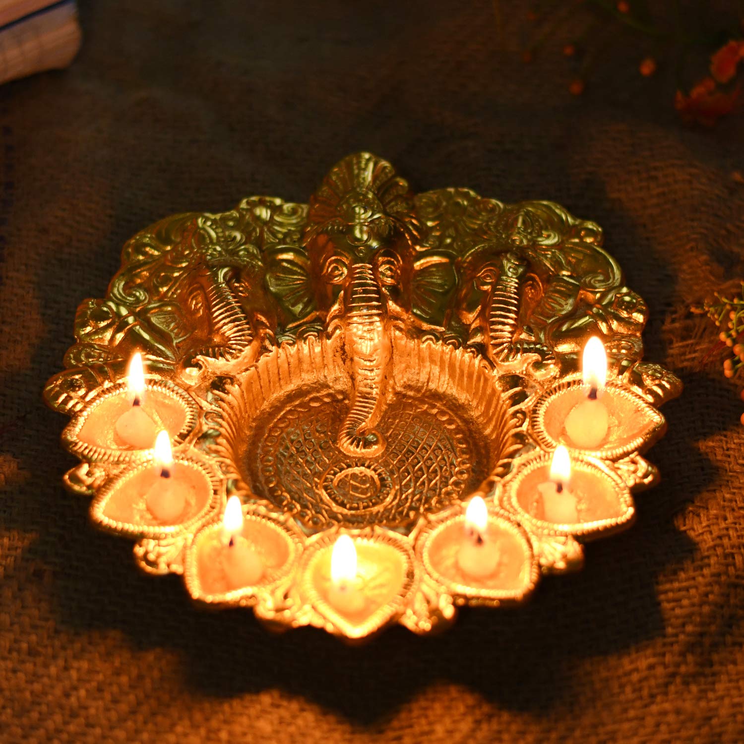 Ganesh Diya Idol, Ganesh Diya Showpiece, Ganesh Diya Decorative Item 