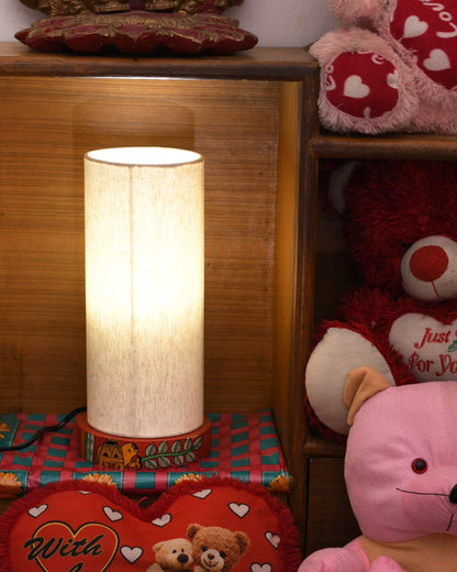 Wooden Table Lamp Elephant Madhubani Handpainted Base Decorative Lights For Home Lampt110