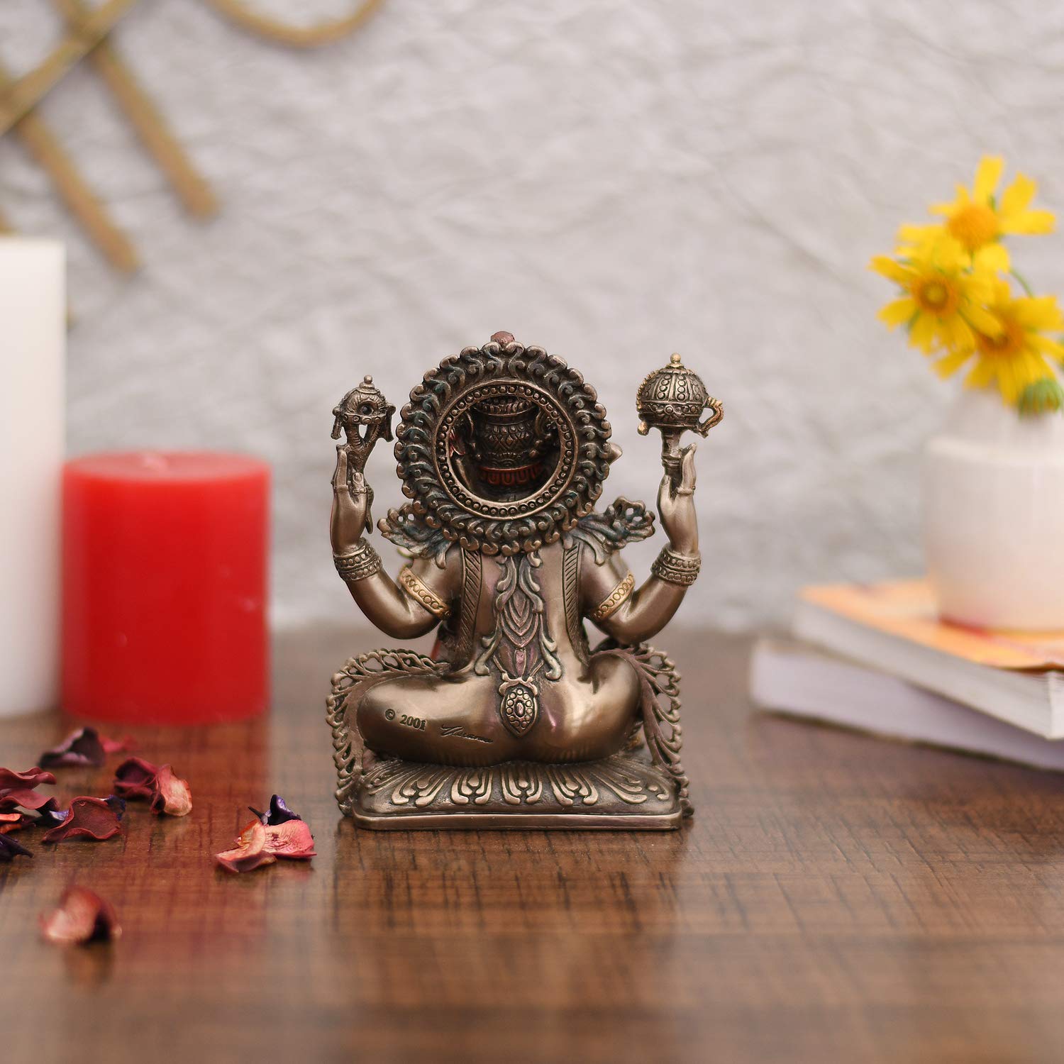Hand Craved Sitting Sculpture of God Ganesh Bronze Idol