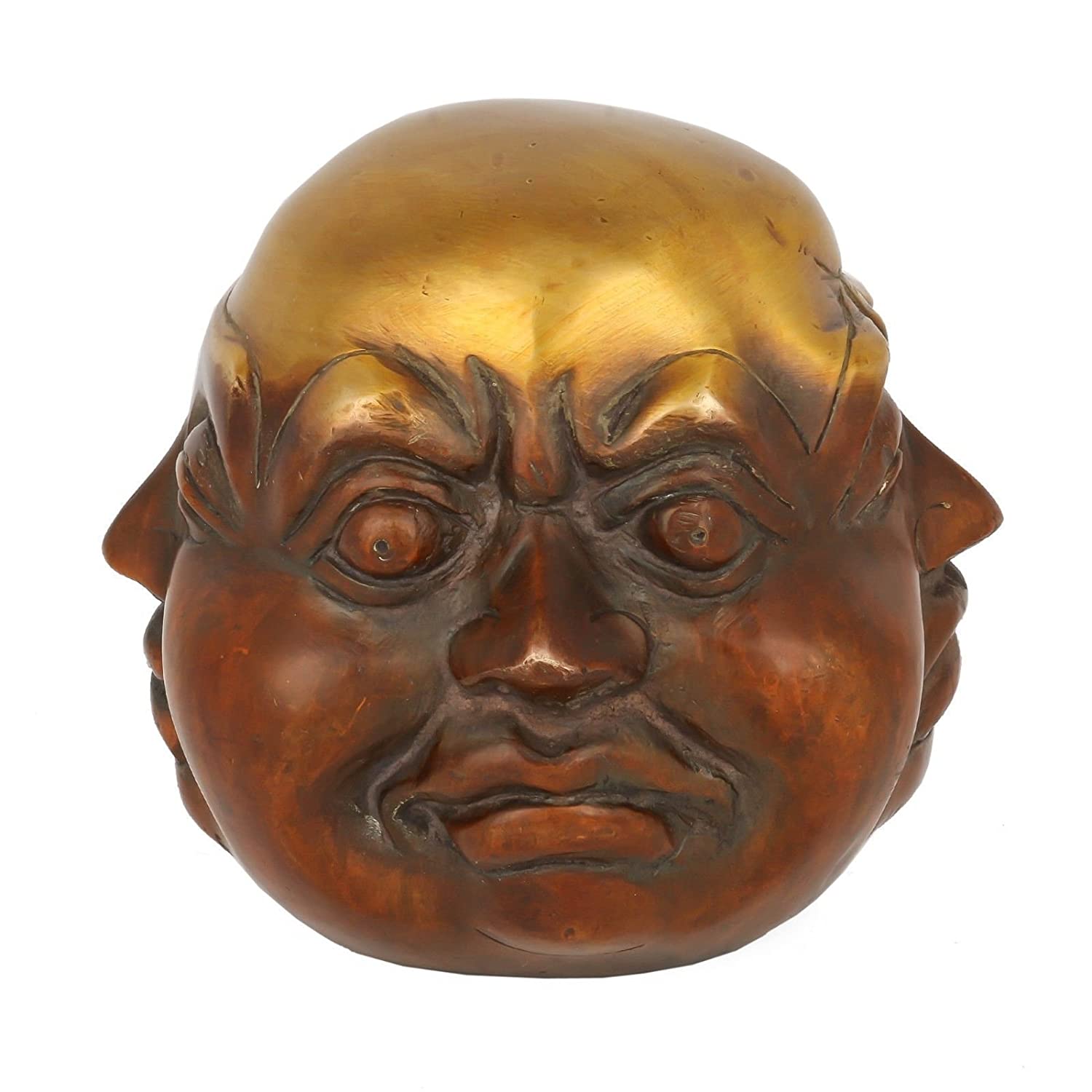 Brass Laughing Four Face Chinese Buddha Idol Statue Showpiece Bbs304