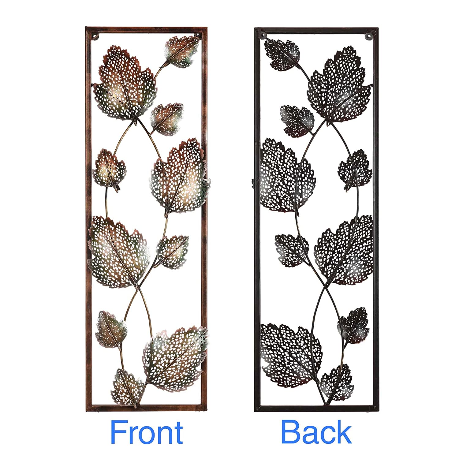 Metal Leaf Frame Mounted Wall Art Decor Showpiece 