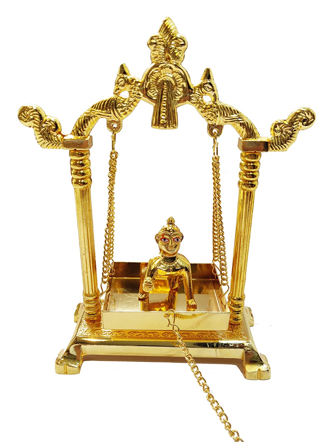 Metal Swing Jhula With Laddu Gopal Showpiece