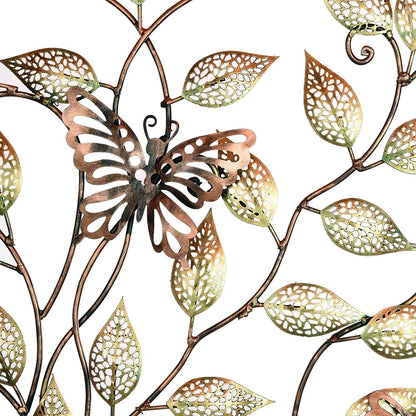Metal Beautiful Tree Butterflies On Branches Wall Hanging Showpiece