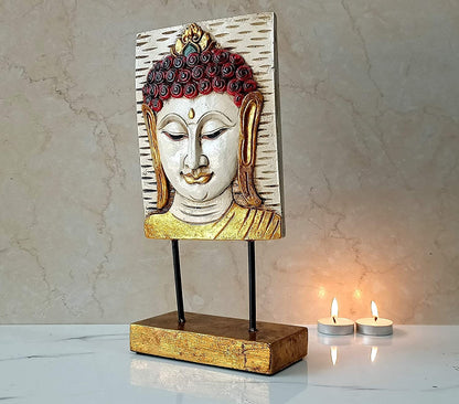 Polyresin buddha face showpiece with Hand Painted Details