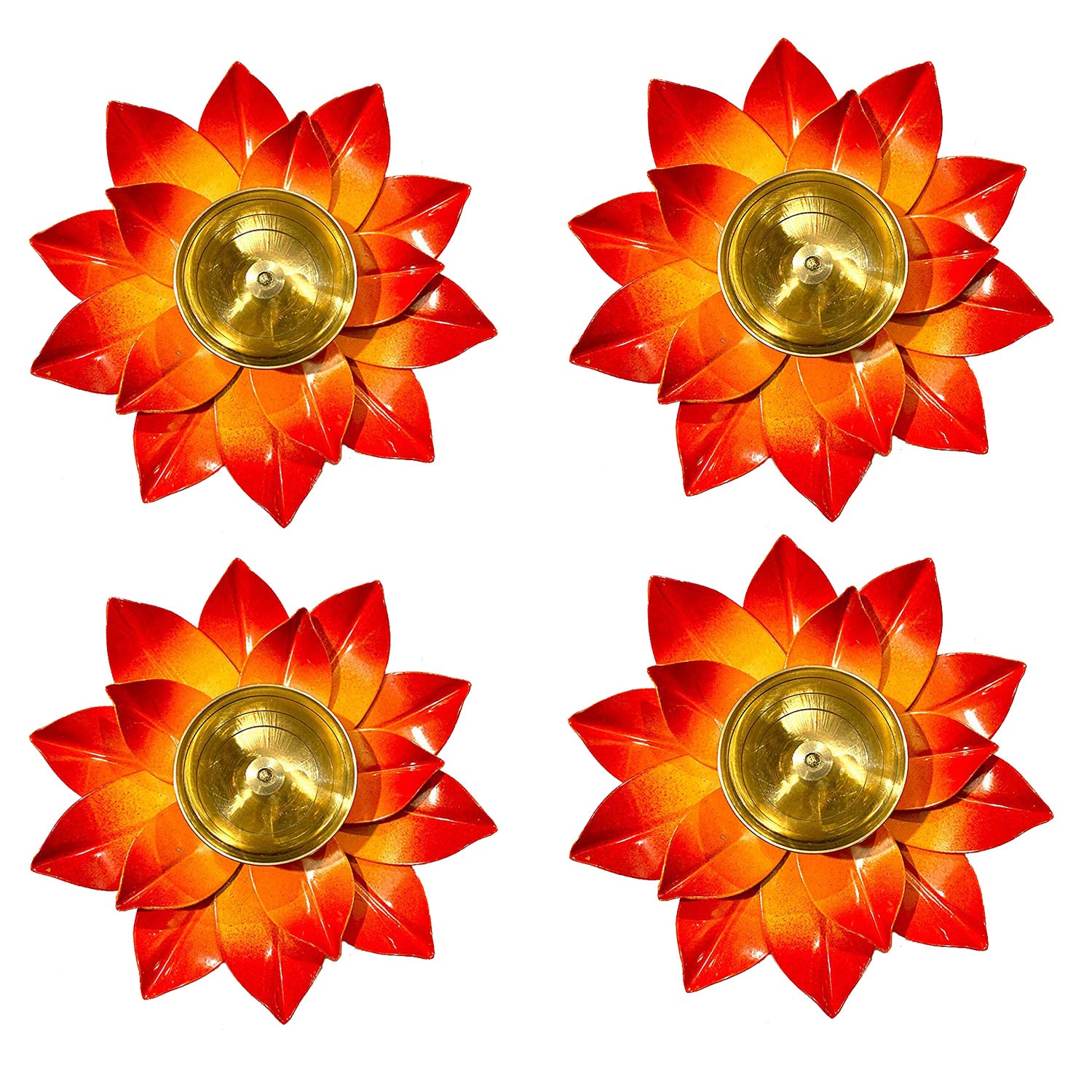 Brass Diya Deepak Oil Lamp Small Lotus Kamal Shape For Home Temple
