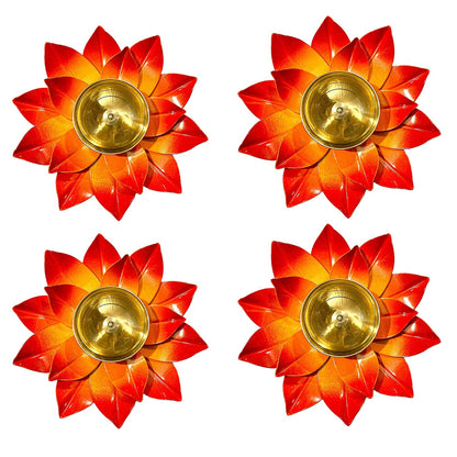 Brass Diya Deepak Oil Lamp Small Lotus Kamal Shape For Home Temple
