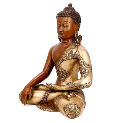 Brass Meditating Bhumisparsha Buddha Idol Statue Bbs269