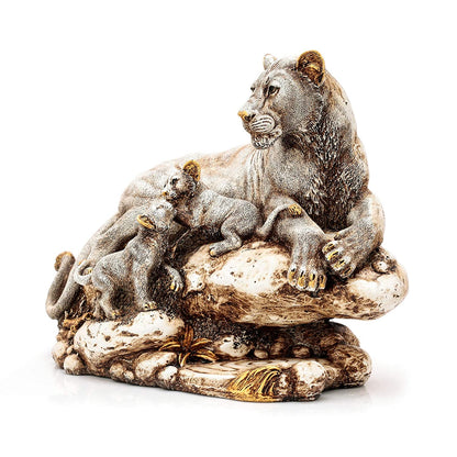 Tiger Statue with Family Animal Polyresin Figurine 