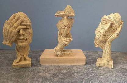 Modern Human Face Expression Decorative Showpiece