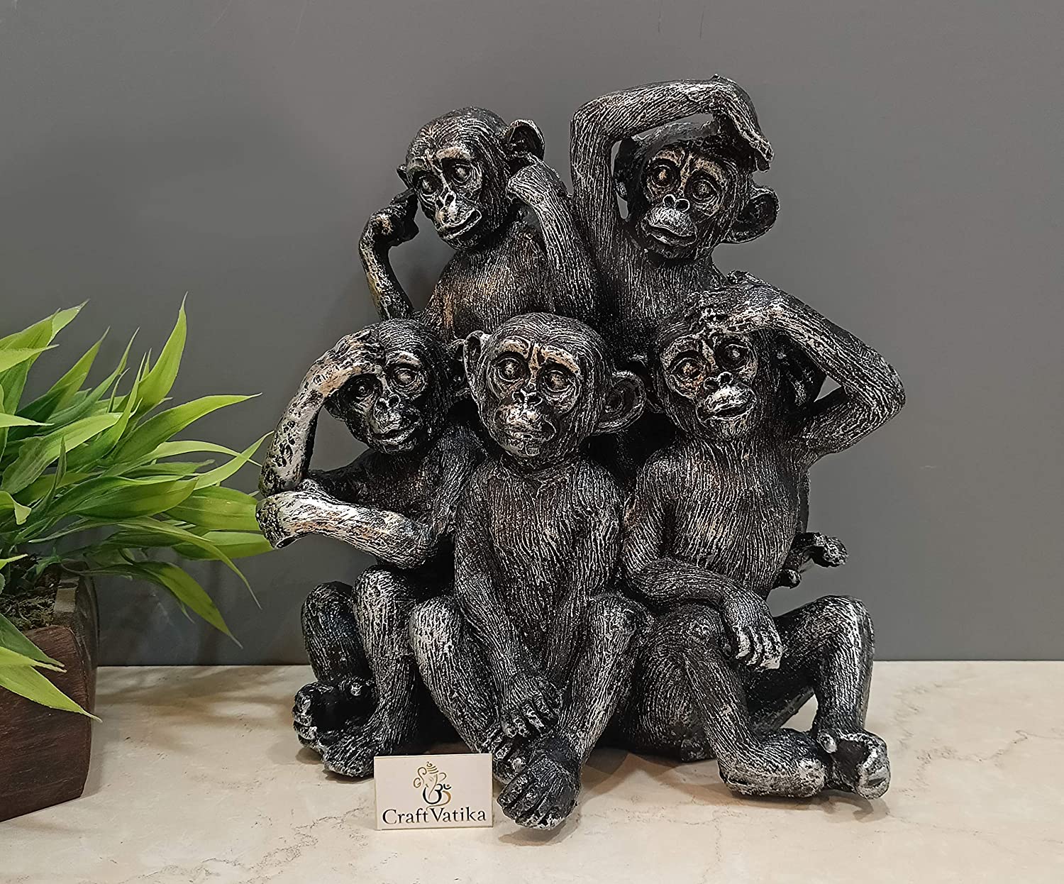 Polyresin Figurine Of Monkeys Group Decorative Statue Dfmas351