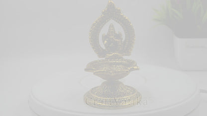 Ganesh Brass Idol Diya Oil Lamp Stand Showpiece Dfbs186
