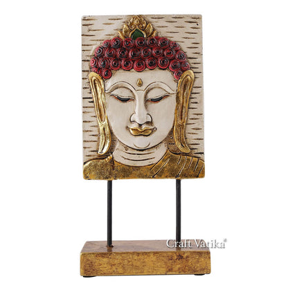 Polyresin buddha face showpiece with Hand Painted Details