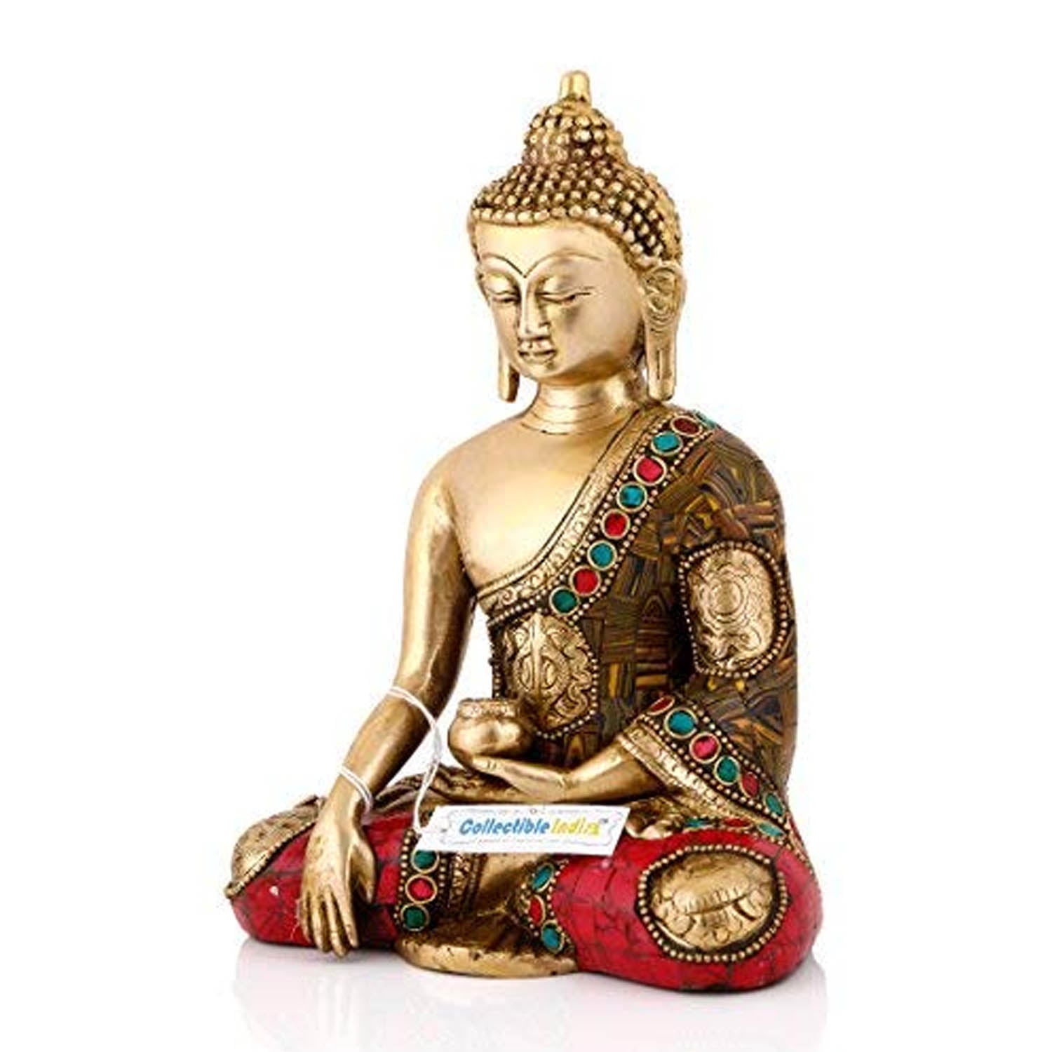 Bhumisparsha Buddha Brass Statue Fengshui Showpiece