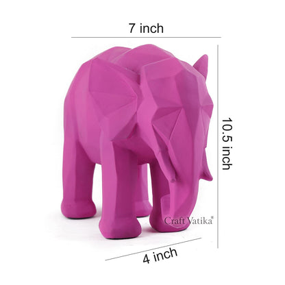Geometric Animal Showpiece of Pink Elephant Figurine