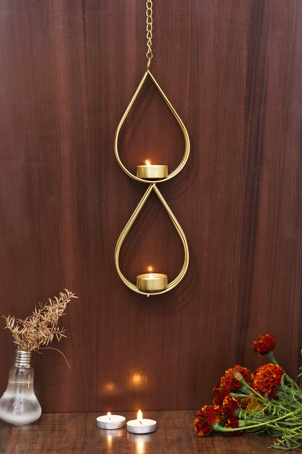 Iron Wall Hanging Tealight Candle Holder Tea Light Sconces Dfmw346