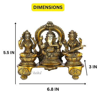 Brass Lakshmi Ganesha Saraswati Idol Murti Statue Lgbs107