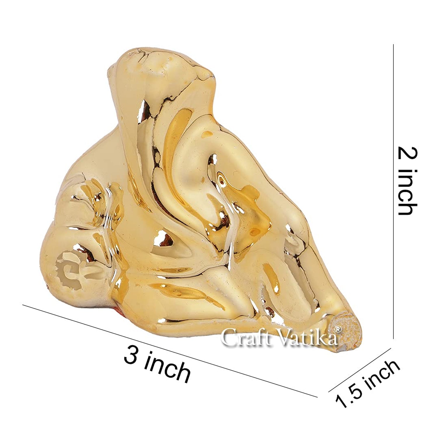 Gold Platted Ganesha in Lying Sculpture Resin Figurine