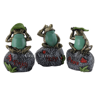 Resin Frog Showpiece For Home Decor ( Set of 3)