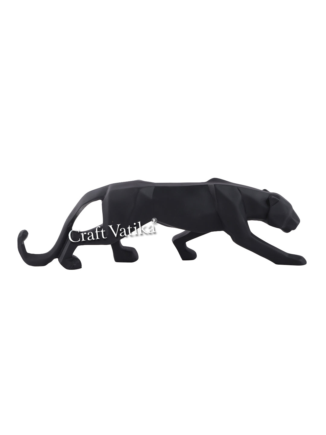 Geometric Polyresin Black Panther Decorative Showpiece
