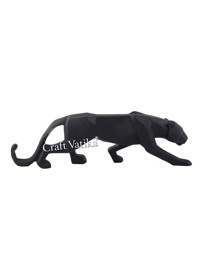 Geometric Polyresin Black Panther Decorative Showpiece