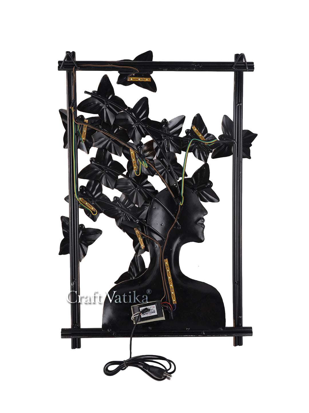 Butterfly Women Metal Decorative LED Wall Hanging