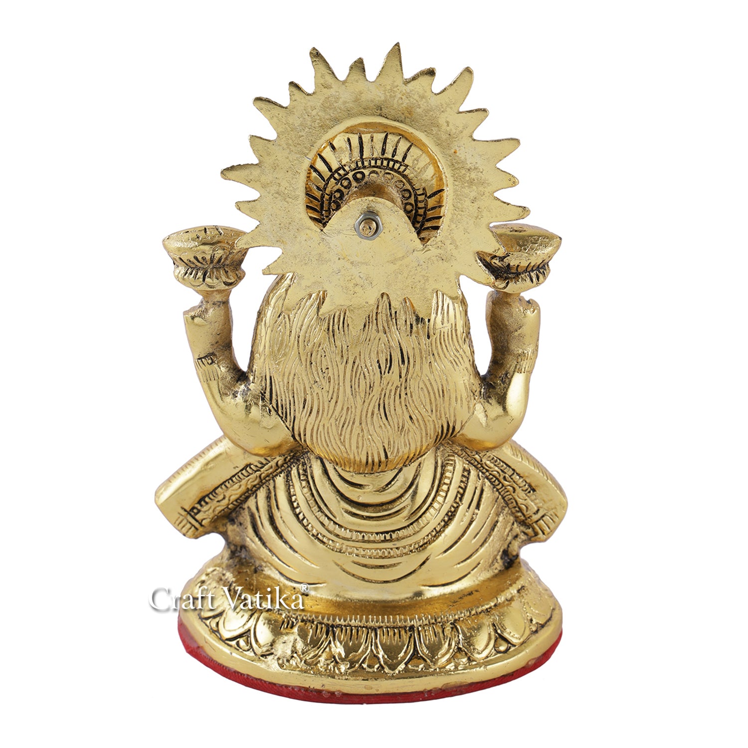 Gold Plated Goddess Lakshmi Sitting Posture Murti Showpiece