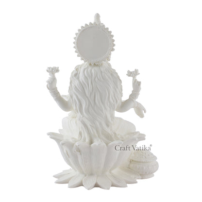 White Marble Dust Goddess Laxmi Idol Decorative Showpiece