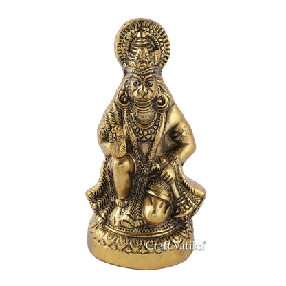 Lord Hanuman Statue Giving Blessing In Sitting Sculpture